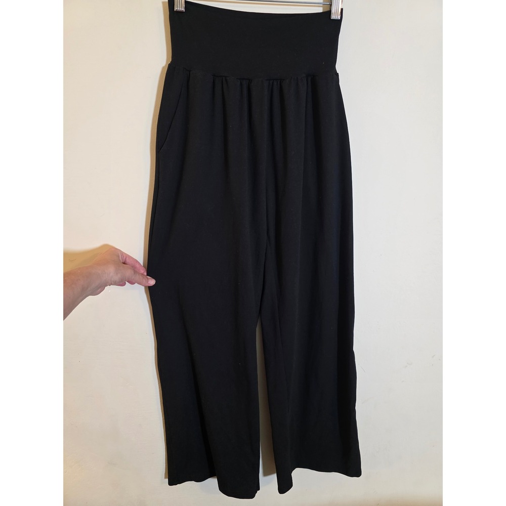 UEU Womens Black Wide Leg Lounge Pants High Waisted‎ Yoga Palazzo Trousers Small